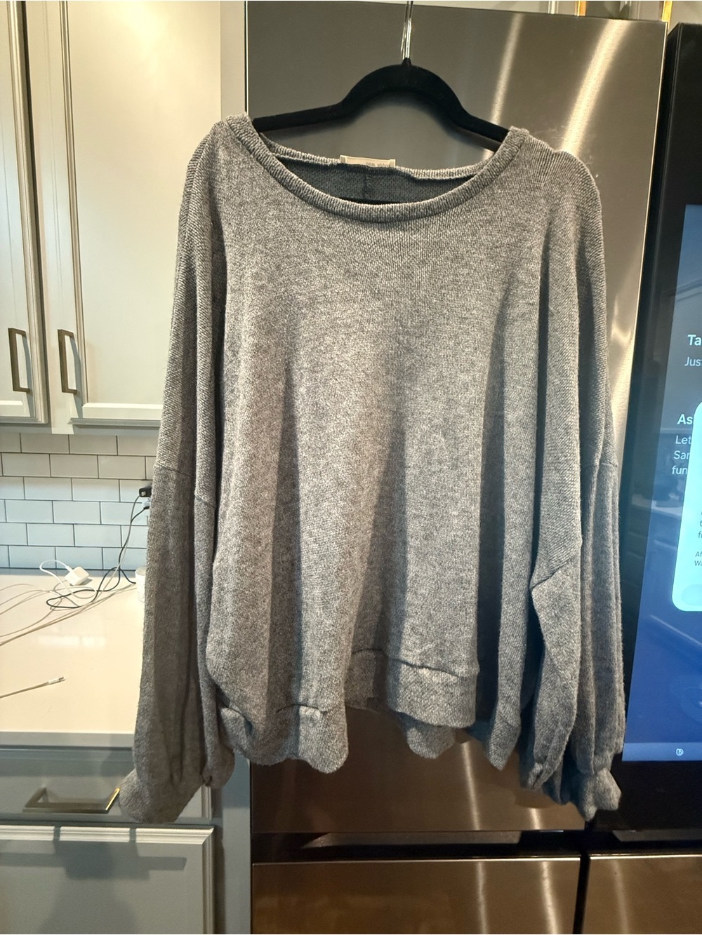 Aritzia Dear Apple Light Gray Knit Top
